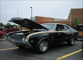 Black-oldsmobile-Cutlass, tuning, black, clutlass, muscle car, oldsmobile HD wallpaper