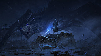Viserion and Night King, Dragon (Game Of Thrones) HD wallpaper