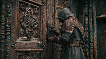 Shadow Locksmith — Thief Picking an Ornate Door, Thief, door HD wallpaper