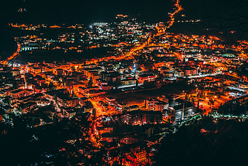Cities, Night, View From Above, Night City, City Lights HD wallpaper