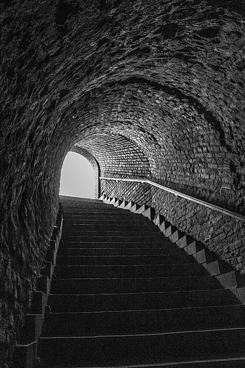 Miscellanea, Miscellaneous, Bw, Chb, Stairs, Ladder, Steps, Tunnel HD phone wallpaper