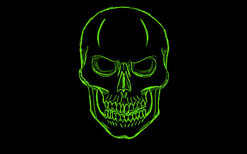 Dark Green Skull Minimalism Art, skull, minimalism, green, artist, digital-art HD wallpaper