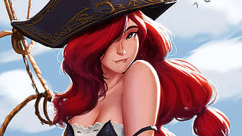 Hot, pirate, miss fortun, league of legends, art HD wallpaper