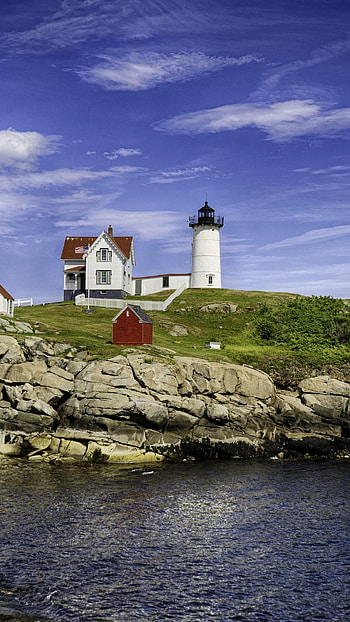Cape Neddick Nubble Lighthouse, cape neddick nubble, lighthouse HD phone wallpaper