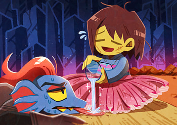 Undertale : Undyne & Frisk Epic Adventure, Undyne (Undertale), Frisk (Undertale), video game, Undertale HD wallpaper