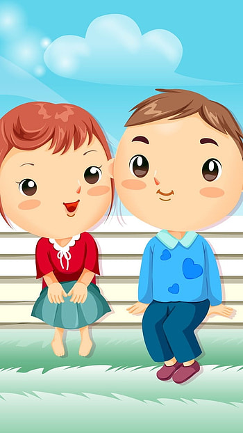 Couple Cartoon, Cute, Cartoon HD phone wallpaper