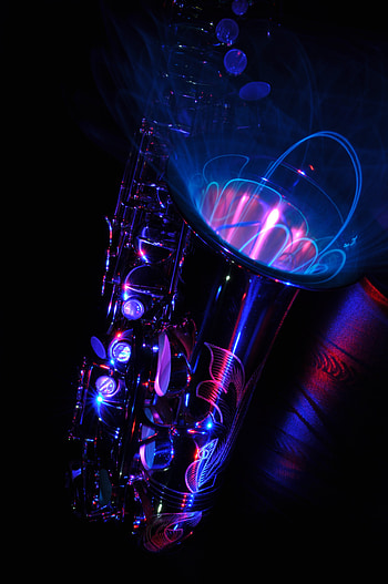 Music, Abstract, Musical Instrument, Painting, Light Painting, Saxo HD phone wallpaper