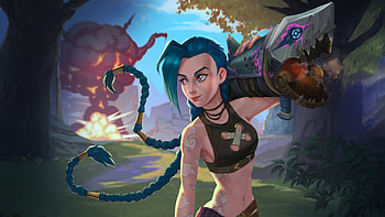 Jinx Collide, jinx-league-of-legends, league-of-legends, arcane, games, artwork, video-games, artstation HD wallpaper