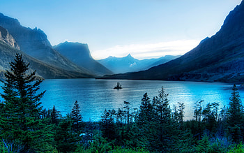 Glacier National Park, , summer, american landmarks, mountains, beautiful nature, twilight, America, USA, forest HD wallpaper
