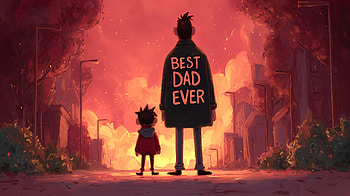 Best Dad Ever Ultra – Heartfelt Tribute to Fatherhood, father and child, silhouette, cityscape HD wallpaper