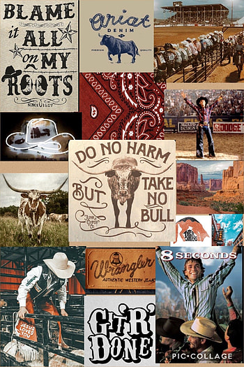 Western collage, art, working animal HD phone wallpaper