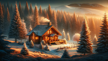 Enchanting Winter Cabin, cozy cabin, cabin, winter, forest, snow HD wallpaper