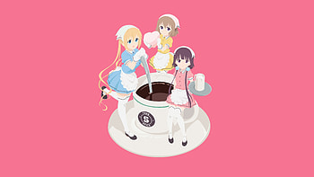 Kaho Hinata, Mafuyu Hoshikawa, Maika Sakuranomiya, BLEND S, anime girls, minimal HD wallpaper