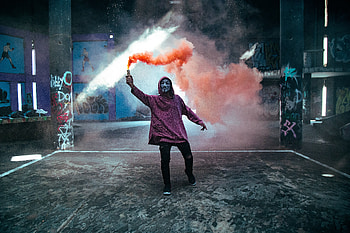 Smoke Bomb Anonymus Mask Guy , smoke, person, graphy, anonymus, hoodie HD wallpaper