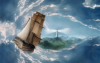 Ship, Fantasy HD wallpaper