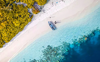 coast, , sea, boat, aerial view, summer, beautiful nature, stones, paradise, R, travel concepts HD wallpaper
