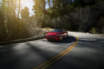 On-road, red, Kia Stinger HD wallpaper