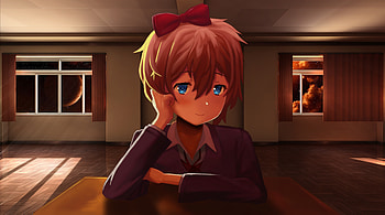 Sayori, Doki doki Literature club!, anime girl HD wallpaper