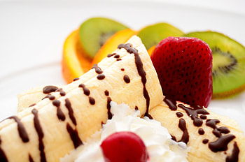 Food, Strawberry, Chocolate, Kiwi, Banana HD wallpaper
