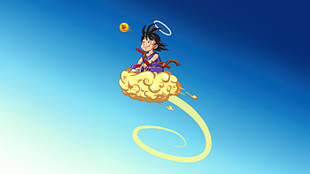 Little Goku Fly Away, goku, artwork, anime, artist, digital-art, art, deviantart HD wallpaper