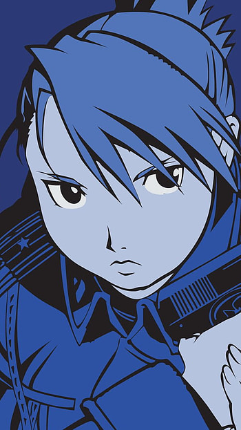 Blue riza, anime, cartoon HD phone wallpaper