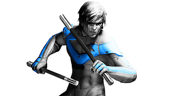 Arkham City Nightwing, nightwing, artwork, superheroes, digital-art HD wallpaper
