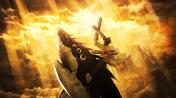 Chainsaw man Arc - denji Riding Beam like a savior from heaven, Denji (Chainsaw Man), Beam (Chainsaw Man), Anime HD wallpaper
