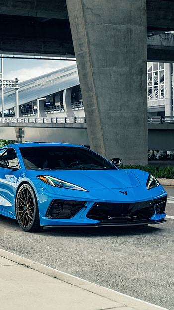 Corvette C8, AG MC, Sick blue HD phone wallpaper