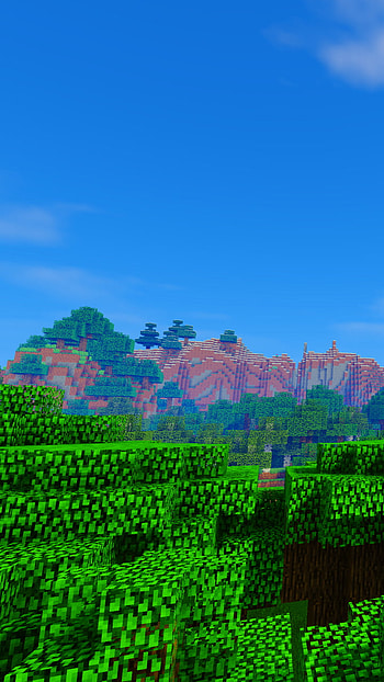 Minecraft Landscape, video game, Minecraft HD phone wallpaper