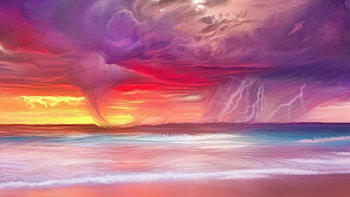 Ocean Storm Sea Painting, ocean, storm, sea, painting, artist, artwork, digital-art HD wallpaper