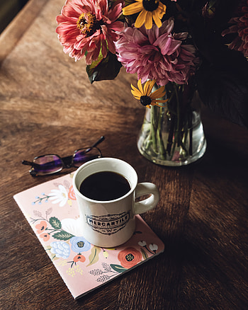 Coffee, Miscellanea, Miscellaneous, Cup, Bouquet, Notebook, Notepad, Glasses, Spectacles, Mug HD phone wallpaper