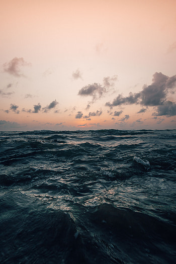 Sea, Nature, Waves, Horizon, Storm, Sky Clouds HD phone wallpaper