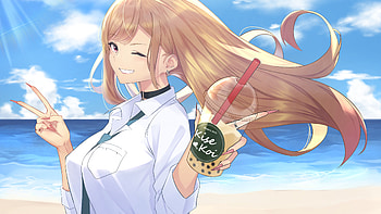 Marin Kitagawa In Beach Blue Sky Background My Dress-Up Darling HD wallpaper