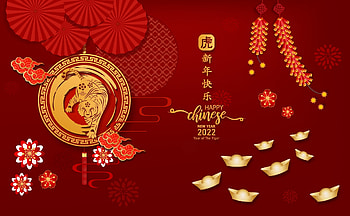 Happy Chinese new year 2022, Year of the Tiger, Vector art HD wallpaper