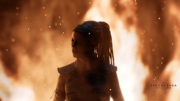 Hellblade II Senua's Saga - Fiery Silhouette, Senua's Saga: Hellblade II, video game HD wallpaper