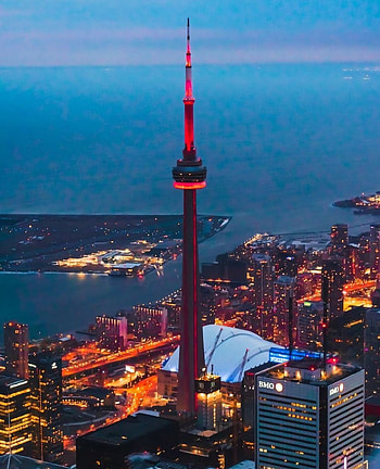 toronto's cn tower, torontolake, cntower HD phone wallpaper