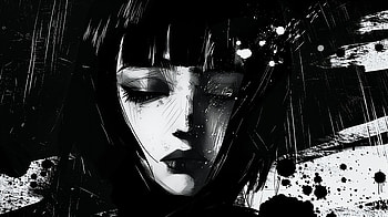 Dark Aesthetic Monochrome Art, dark aesthetic, Black & White, portrait, Digital Art, Abstract HD wallpaper