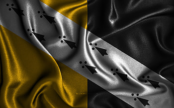 Norfolk flag, , silk wavy flags, english counties, Flag of Norfolk, Day of Norfolk, fabric flags, 3D art, Norfolk, Europe, Counties of England, Norfolk 3D flag, England HD wallpaper