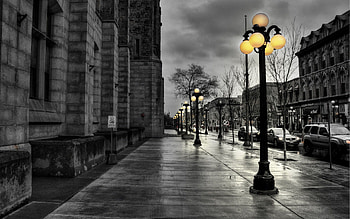 Cities, City, Building, Lights, Lanterns, Evening, Bw, Chb, r, Street HD wallpaper