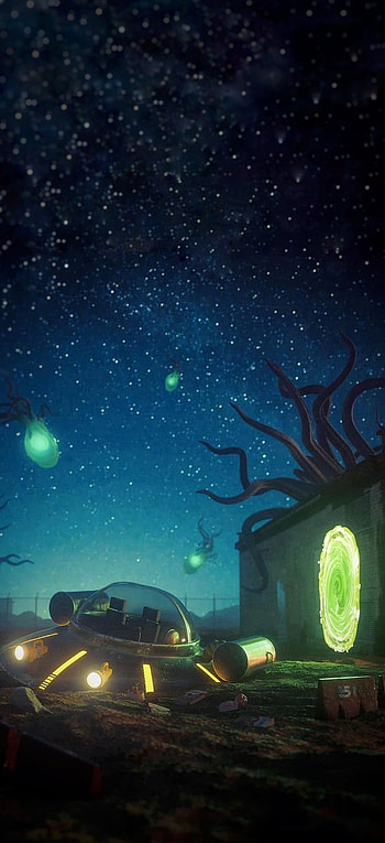 Strange night, atmosphere, blue, black, dark, rick and morty HD phone wallpaper