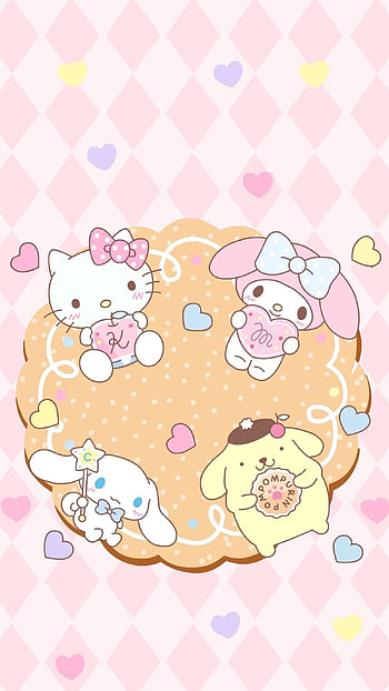 Hello Kitty, My Melody, Cinnamonroll, Pompompurin. Hello kitty, My Melody Sanrio HD phone wallpaper