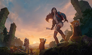 Girl With Pandas, artist, artwork, artstation HD wallpaper