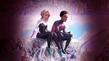Miles And Gwen Cute Smiling, miles-morales, gwen-stacy, spiderman, superheroes, artist, artwork, digital-art, artstation HD wallpaper