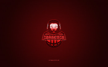 Basket Zaragoza, Spanish basketball club, red logo, red carbon fiber background, Liga ACB, basketball, Zaragoza, Spain, Basket Zaragoza logo HD wallpaper