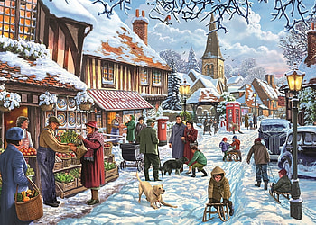 happy winter, retro, winter, house, vintage HD wallpaper