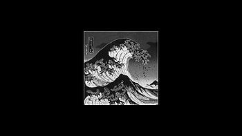 Monochrome, Great Wave off Kanagawa HD wallpaper
