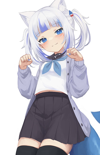 Gawr Gura 2, awesome, hair, Anime, gawr_gura, cool, , girl, cute, good, nice HD phone wallpaper