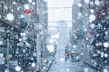 Cities, Winter, Snow, City, Street, Snowfall HD wallpaper