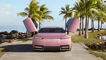 Pink Jaguar Type 00 Car with Butterfly Doors, Jaguar (Car), Pink Car HD wallpaper