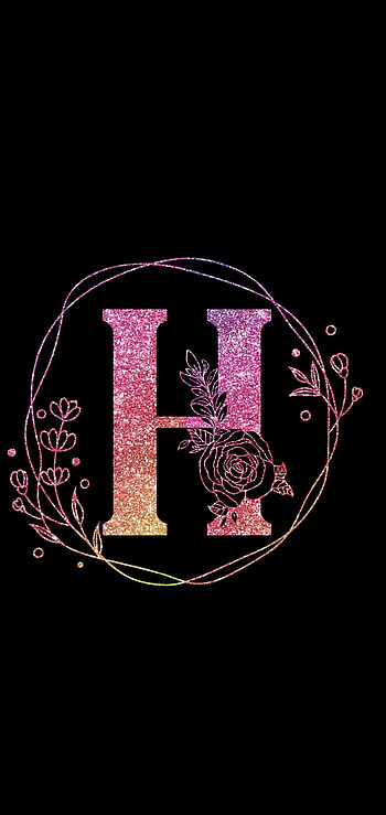 Pink/Black H, pink, letter, black, glitter HD phone wallpaper